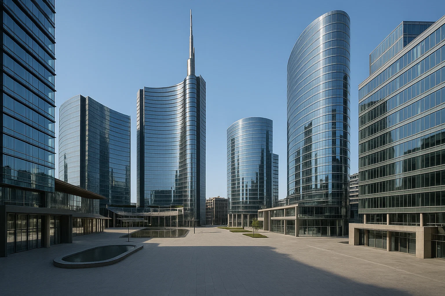 Grattacieli moderni nel distretto Porta Nuova di Milano simbolo di prestigio