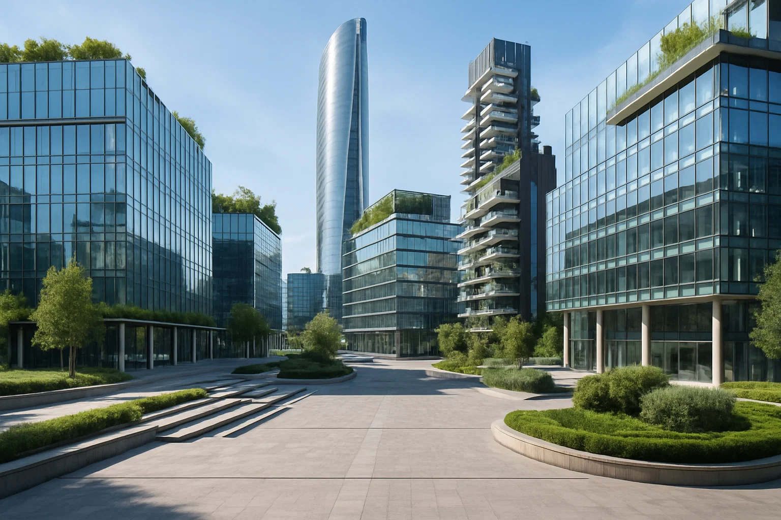 Grattacieli direzionali moderni a Milano nel distretto Porta Nuova
